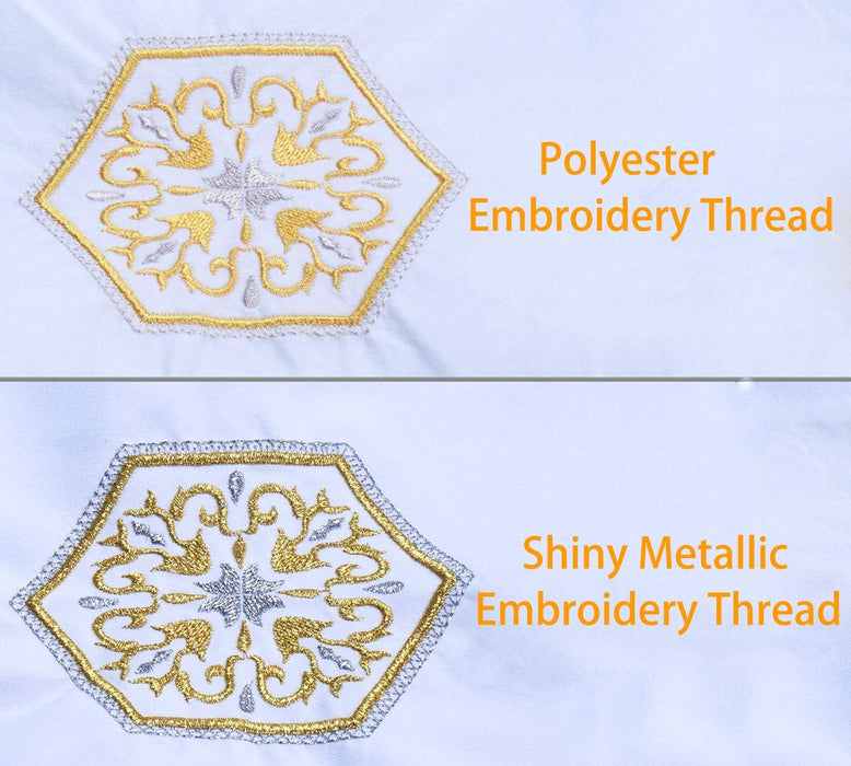 Simthread 6 Pcs Silver & Gold Colors Metallic Embroidery Thread