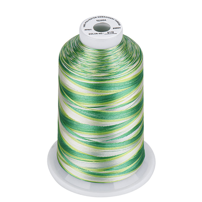 Simthread Vibrant Variegated Polyester Embroidery Thread Single Spool - 5000M - 37 Unique Colors