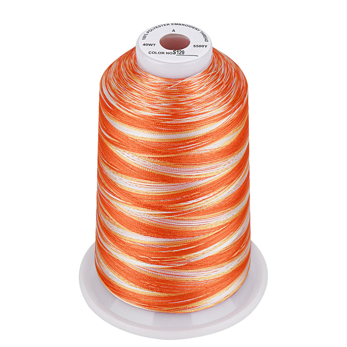 Simthread Vibrant Variegated Polyester Embroidery Thread Single Spool - 5000M - 37 Unique Colors