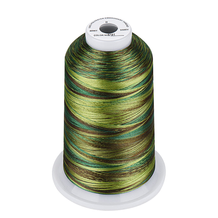 Simthread Vibrant Variegated Polyester Embroidery Thread Single Spool - 5000M - 37 Unique Colors