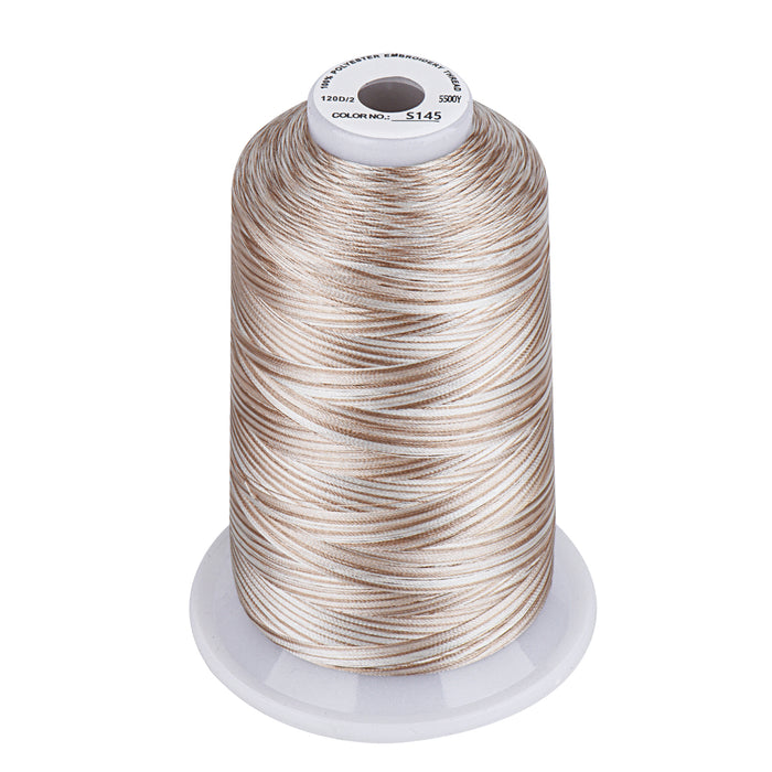 Simthread Vibrant Variegated Polyester Embroidery Thread Single Spool - 5000M - 37 Unique Colors