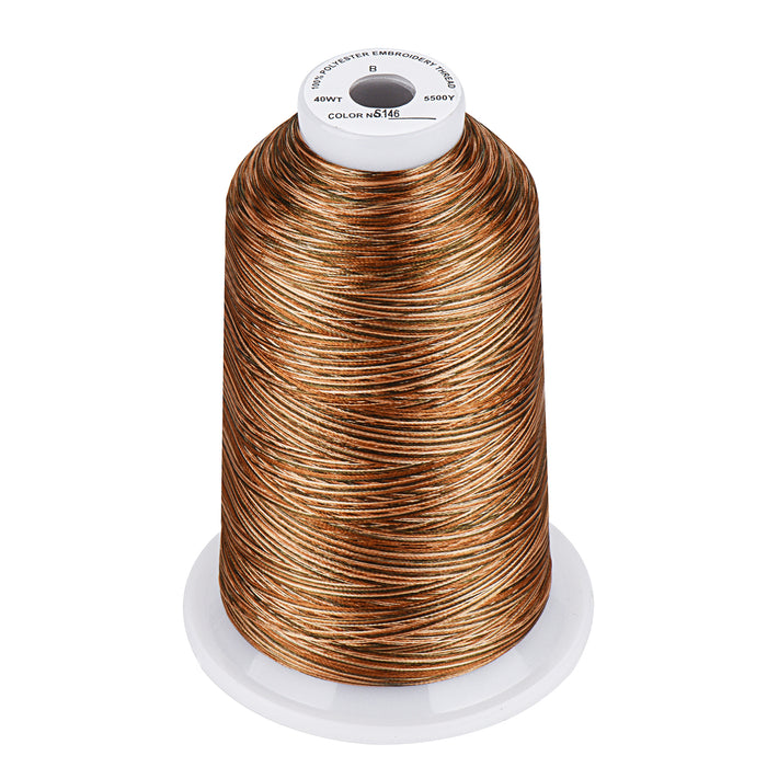 Simthread Vibrant Variegated Polyester Embroidery Thread Single Spool - 5000M - 37 Unique Colors