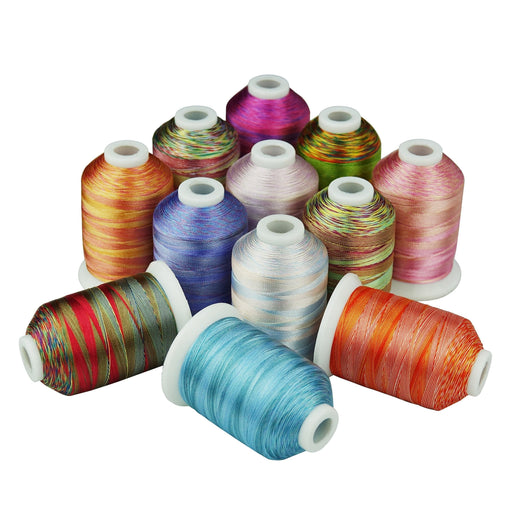 Simthread 12 multi Colors Variegated Embroidery Machine Thread