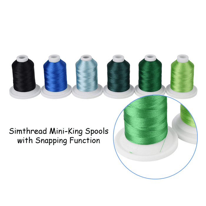 Simthread Embroidery Machine Thread Kit 800Y 21 Spools Black White and Red Colors for Professional Embroidery Design