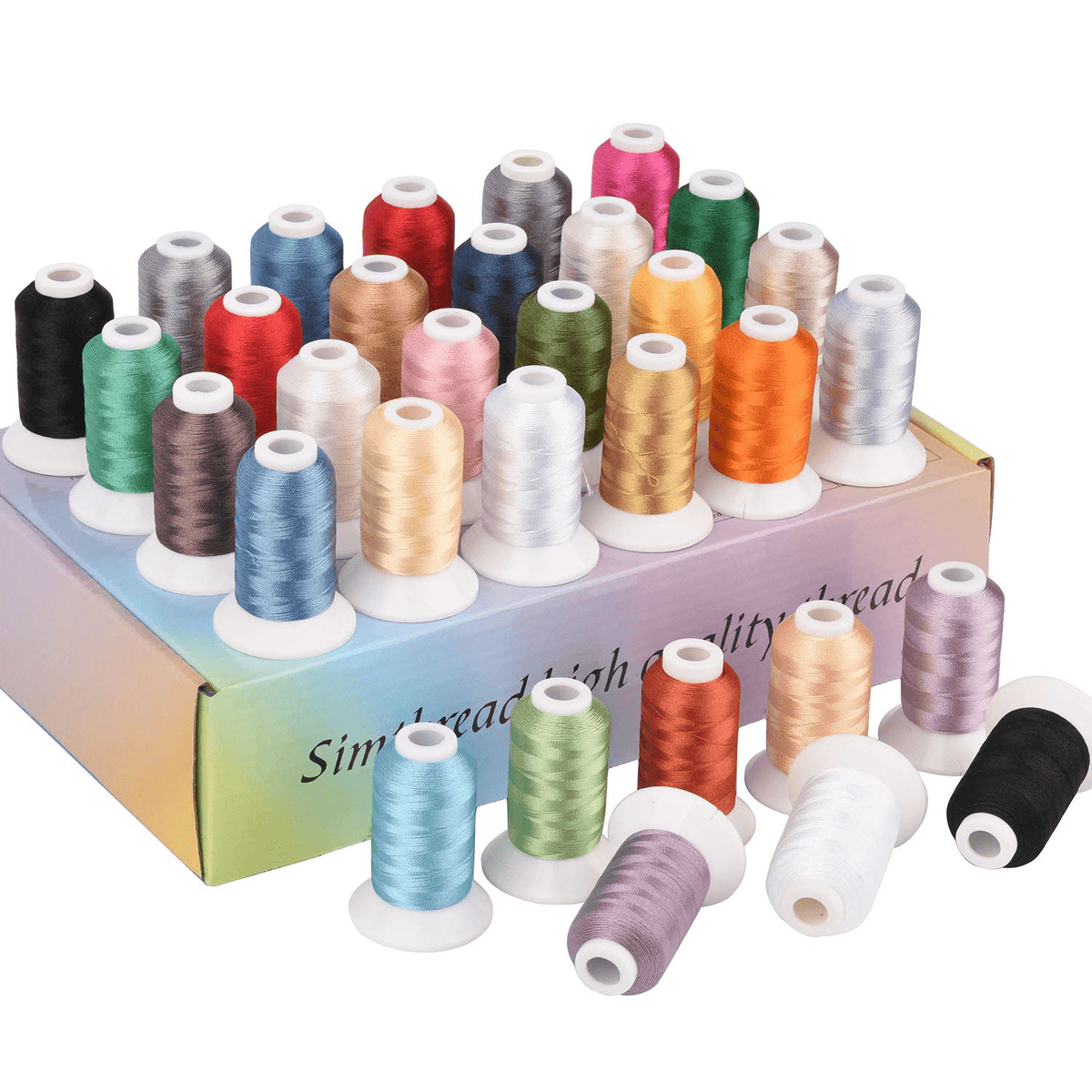 Simthread 12 Colors 100% Cotton Sewing Thread - 500M C550Y12C01, Cotton  Thread For Sewing Machine 