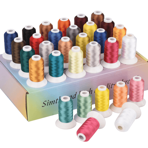 Simthread [Long Glow Duration] Embroidery Machine Thread Glow in The Dark Thread 15 Colors 550 Yards, 100% Polyester Embroidery Threads for Music