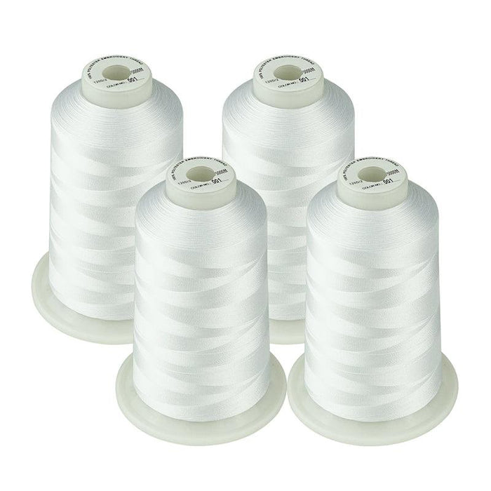 New brothread - Single Huge Spool 5000M Each Polyester Embroidery Machine  Thread 40WT for Commercial and Domestic Machines - White
