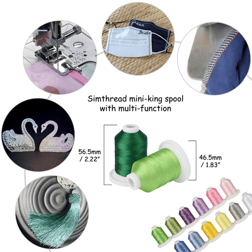 Simthread 32/40/63/120 Colors Embroidery Thread Kit 300/500/1000M