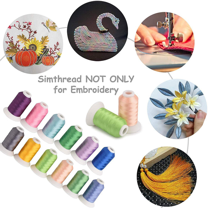 Simthread Embroidery Thread 5500 Yards Black 900, 40wt 100% Polyester for  Brother, Babylock, Janome, Singer, Pfaff, Husqvarna, Bernina Machine  Black900