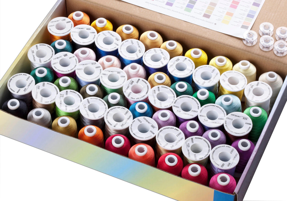 Simthread Machine Embroidery Thread Polyester 63 Colors with Plastic  Storage Box for Embroidery,Sewing Machines